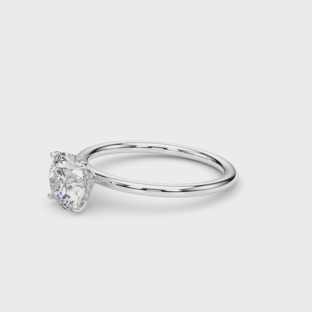 Hidden Halo Round-Cut Engagement Ring
