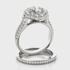 Multirow Side Stone Engagement Ring