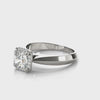 V-Prong Cushion-Cut Halo Engagement Ring