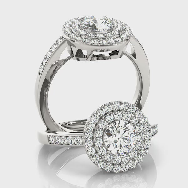 Round Double Halo Engagement Ring