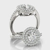 Round Double Halo Engagement Ring