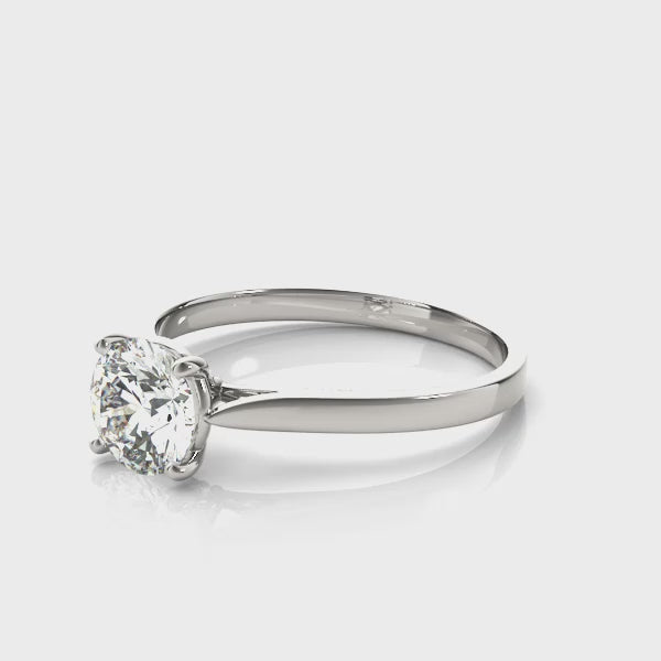 Round V-Prong Engagement Ring
