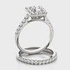 Round Diamond Square Halo Engagement Ring