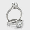 V-Prong Halo Engagement Ring