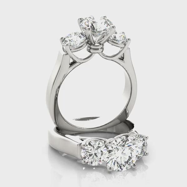 Round-Cut Three-Stone Engagement Ring
