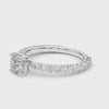 Round Side Stone Engagement Ring