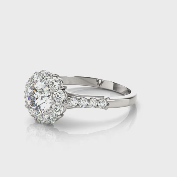 Round-Cut Halo Engagement Ring