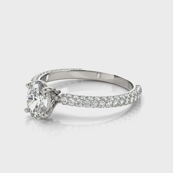 Oval Pave Engagement Ring