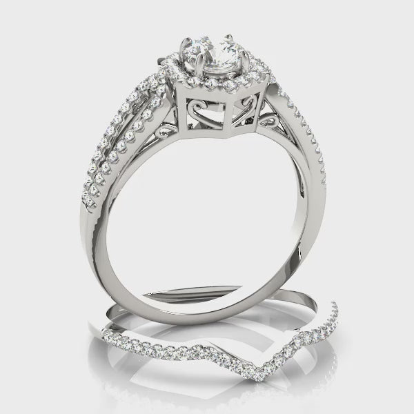 Six-Sided Halo Engagement Ring