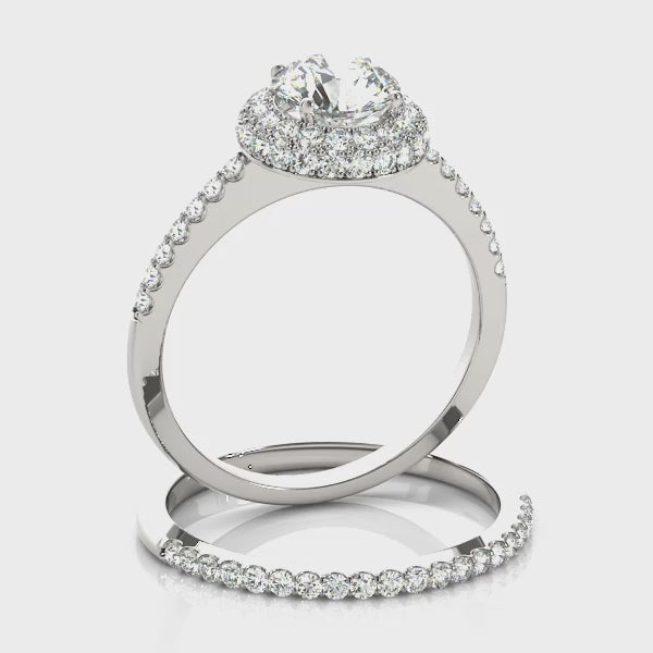Round Double Halo Engagement Ring
