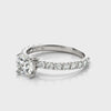 Round Side Stone Engagement Ring