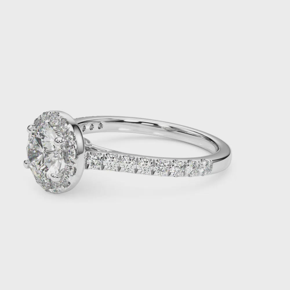 Round Halo Engagement Ring