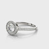 Round Halo Diamond Prong Engagement Ring