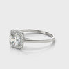 V-Prong Halo Solitaire Engagement Ring