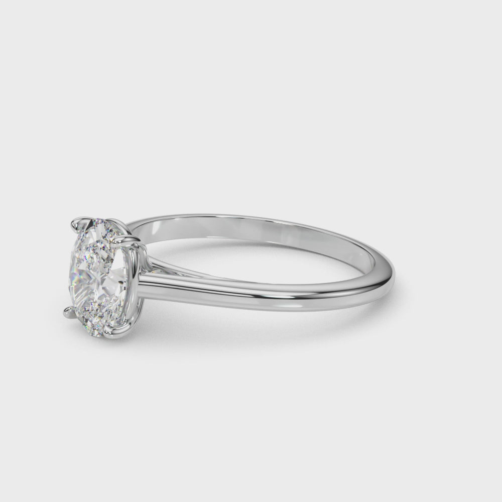Solitaire Oval-Cut Engagement Ring