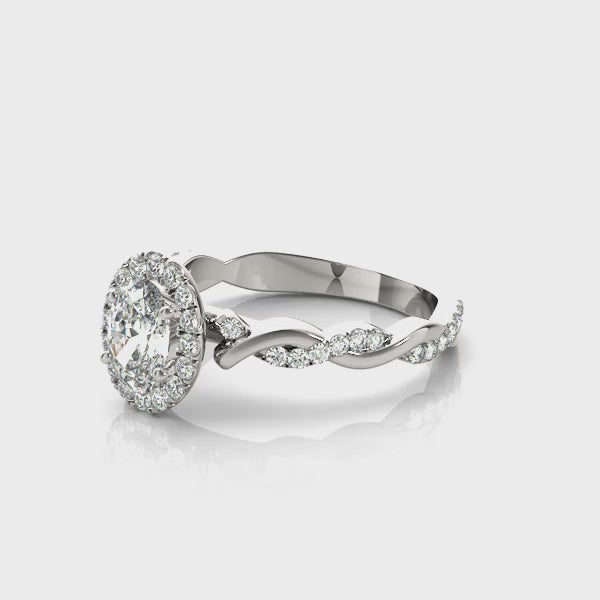 Oval Twist Engagement Ring