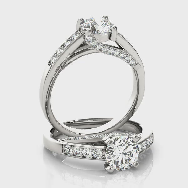 Round Ribbon Engagement Ring