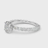 Oval Side Stone Engagement Ring
