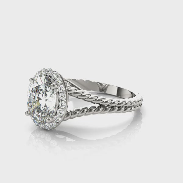 Oval Twist Multirow Engagement Ring