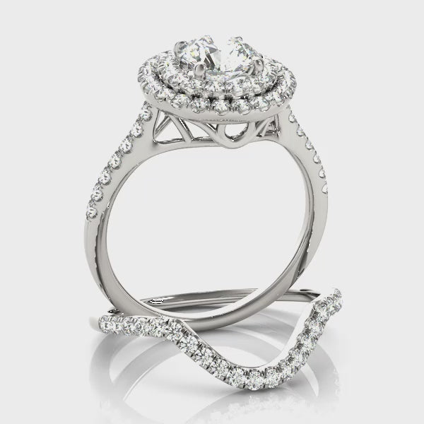 Round Double Halo Engagement Ring