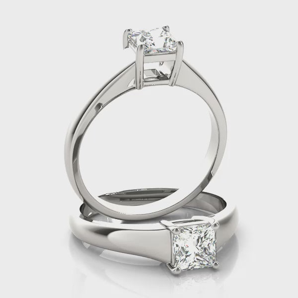 Square Prong Princess Engagement Ring