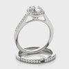 Round Halo Diamond Prong Engagement Ring