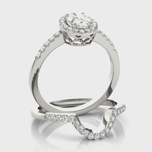 Oval-Cut Halo Engagement Ring