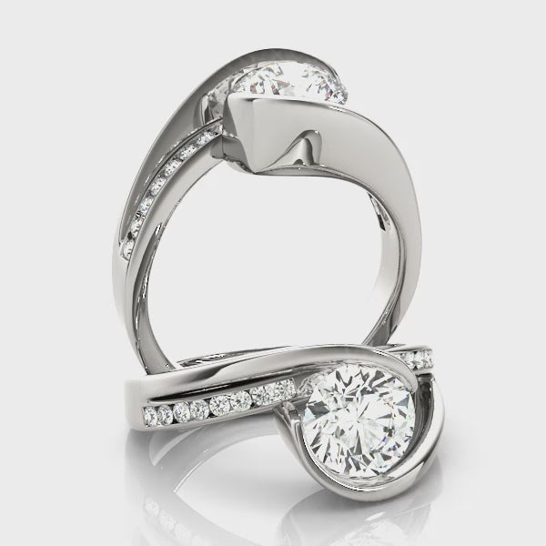 Round Bypass Engagement Ring
