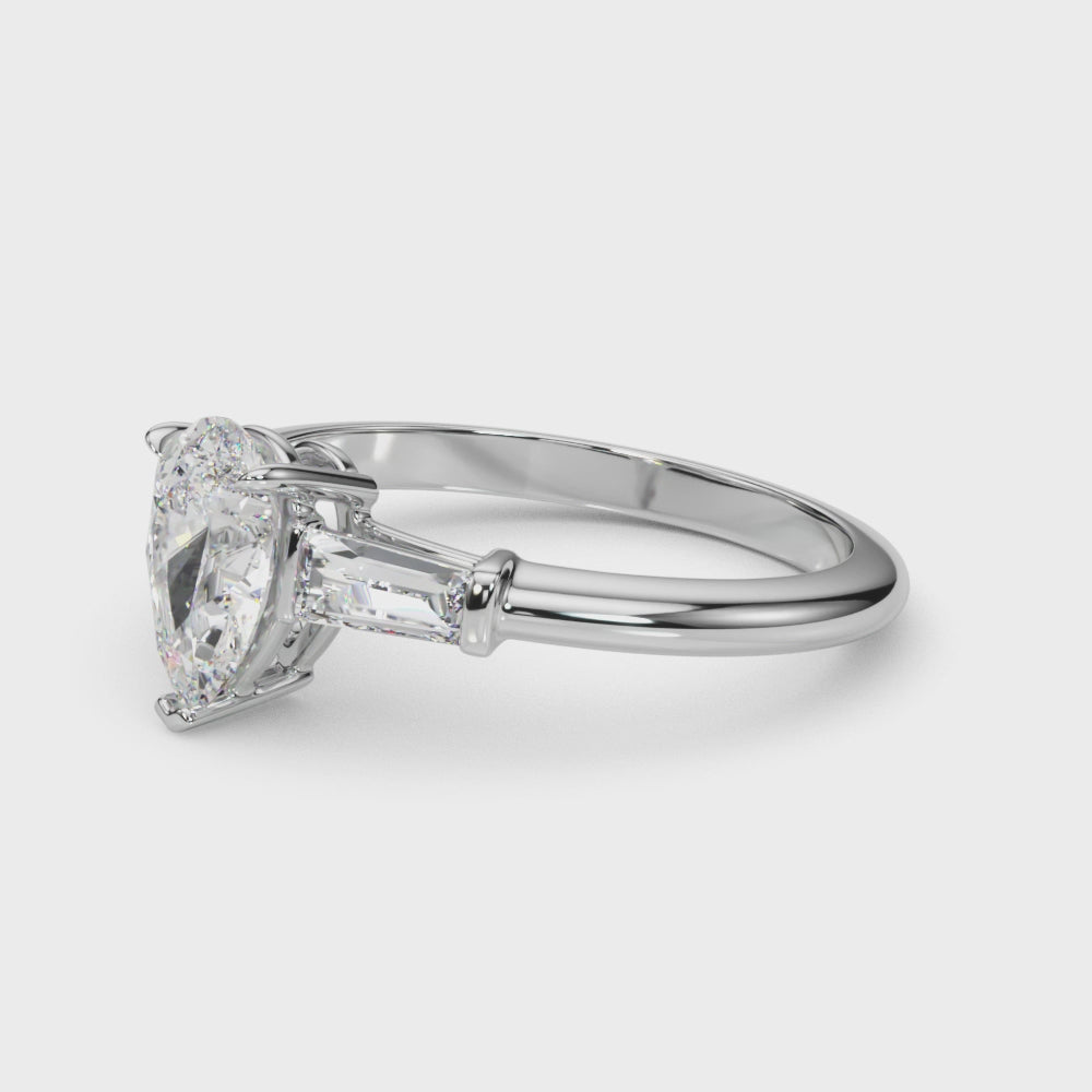 Pear-Cut Three-Stone Engagement Ring