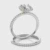 Round Diamond Square Halo Engagement Ring