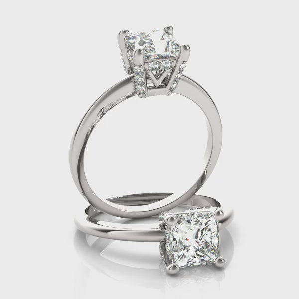 Princess-Cut Diamond Prong Engagement Ring