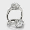 Side Stone Halo Engagement Ring