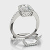 Multirow Emerald-Cut Engagement Ring