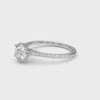 Round Side Stone Engagement Ring