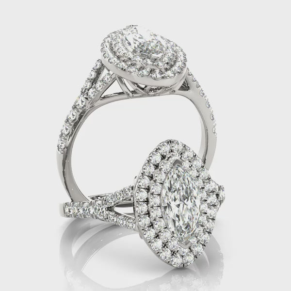 Marquise Double Halo Engagement Ring