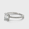Emerald-Cut Twist Engagement Ring