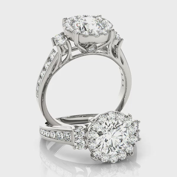 Round Diamond Halo Engagement Ring