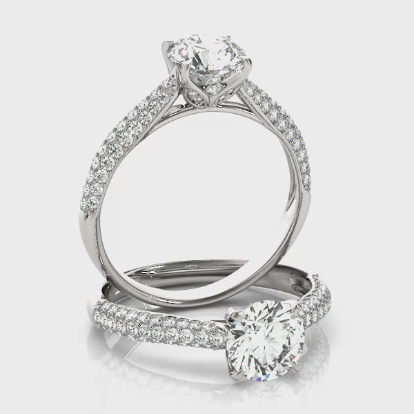 Pave Partial Halo Engagement Ring