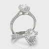 Pear Pave Halo Engagement Ring