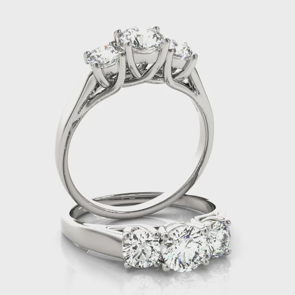 Three-Stone Trellis Engagement Ring