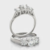 Three-Stone Trellis Engagement Ring