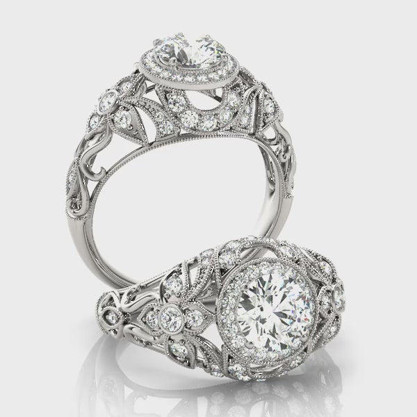 Vintage Halo Engagement Ring