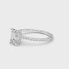 Emerald Hidden Halo Side Stone Engagement Ring
