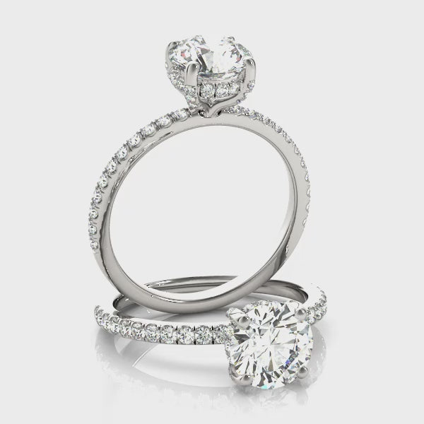 Round-Cut Hidden Halo Engagement Ring