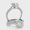 V-Prong Round Halo Engagement Ring
