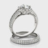 Multirow Halo Engagement Ring