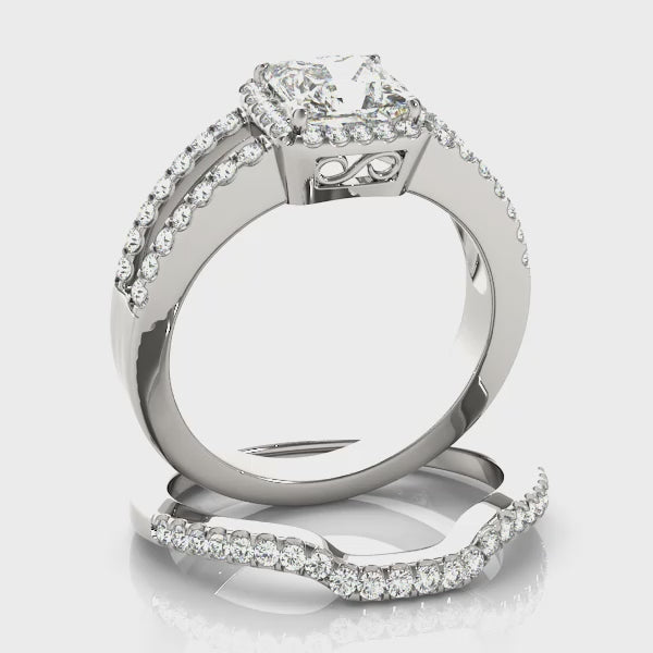 Multirow Cushion Engagement Ring