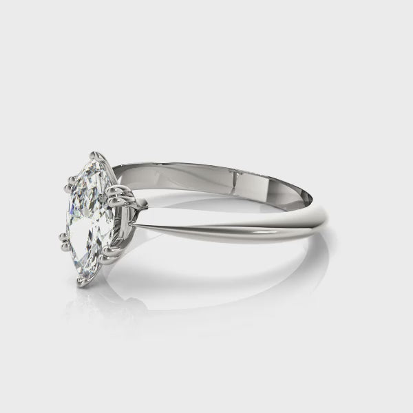 Marquise-Cut Solitaire Engagement Ring