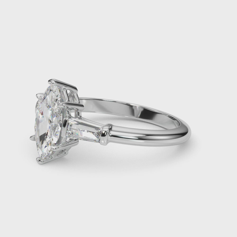 Marquise Three-Stone Engagement Ring