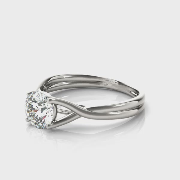 Round Solitaire Twist Engagement Ring